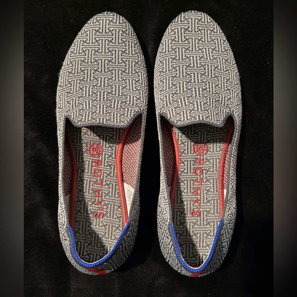 Rothy's Charcoal Grid Retired Pattern Loafers - image 1